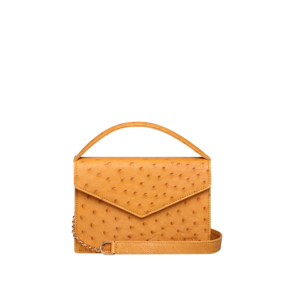 Ostrich leather bag top